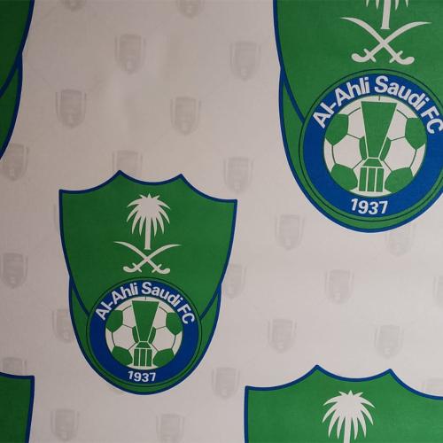 ورق حائط رياضي بشعار النادي الأهلي السعودي لون أبي...
