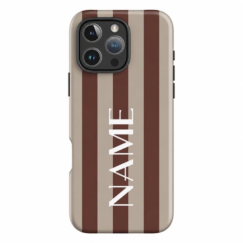 Mocha Stripe Personalized Case