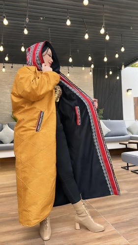 فروة نسائية قماش كشميري- قماش شمواه. متجر الزين