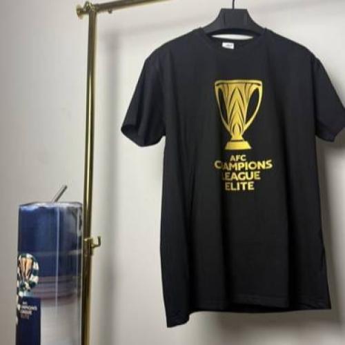 تيشيرت الاهلي أخضر أنيق بتصميم كأس دوري أبطال آسيا