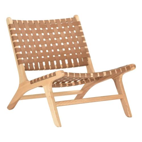 كرسي خشب مع جلسه وظهر جلد