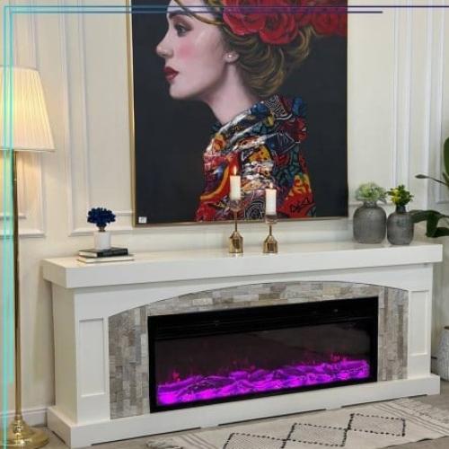 طاولة تلفاز مع دفاية