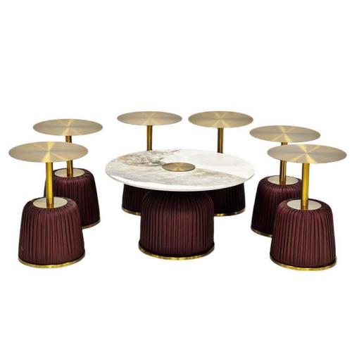 طقم طاولات خدمة 7 قطع سطح ستيل