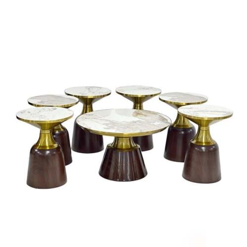 طقم طاولات خدمة 7 قطع سطح سراميك