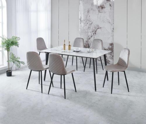 طاولة طعام سيراميك 6 كراسي