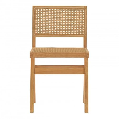 كرسي خشب وظهر وجلسه رتان