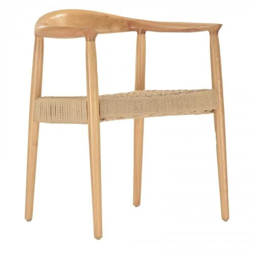 كرسي خشب مع خيوط مثل ماده الويكر