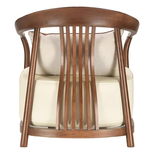 كرسي خشب ببيدن ظهر وجلسة جلد