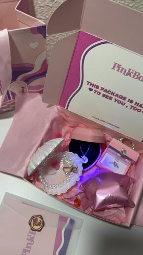 Pink makeup box