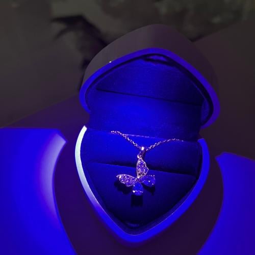 Butterfly box necklace purple inclusive packaging