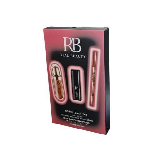 Lip gloss + lip liner + matte lipstick