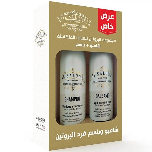 ال صالون شامبو + بلسم مجموعة البروتين 2*500م