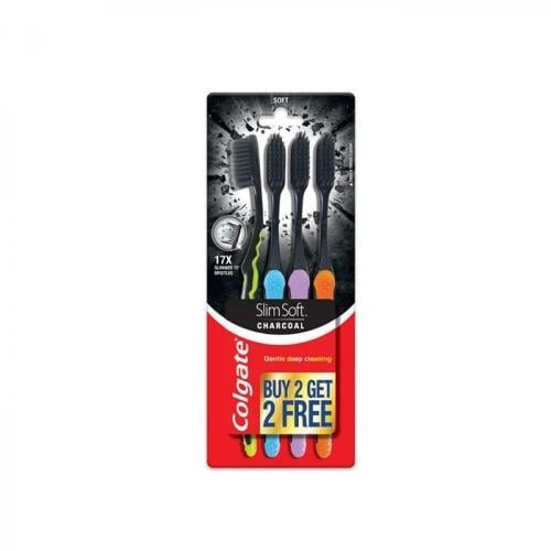 كولجيت فرشاة اسنان فحم 4 حبات ناعم