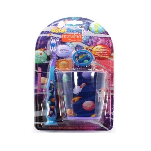 نورسين فرشاة اطفال مع غطاء وكاس القفضاء الخارجي