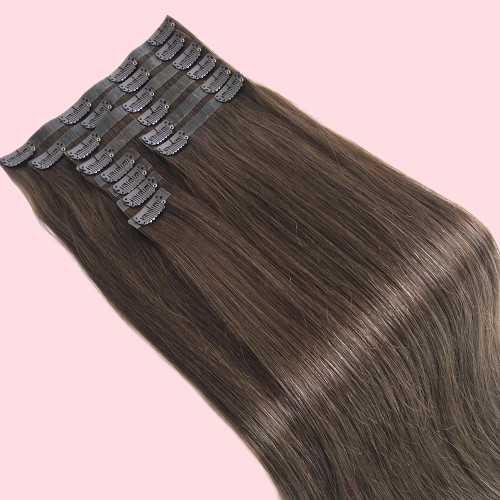 Clip in seamless /9 psc/ Medium Brown / 130 gram /...