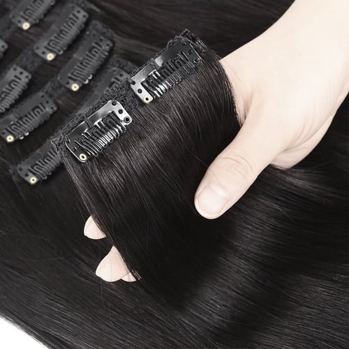 Clip in classic /7 psc/ Dark Brown-Natural Black/...