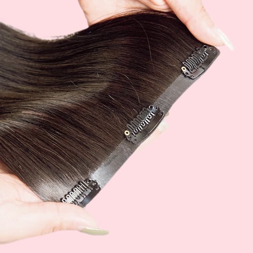 Clip in seamless /9 psc/ Medium Brown / 130 gram /...