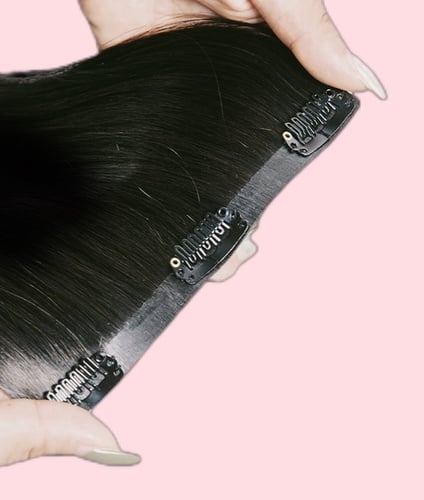 Clip in seamless/ 7 psc / Natural Black / 130 gram...