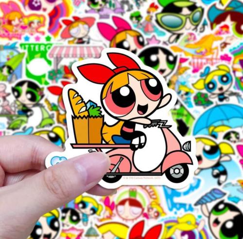 25 قطعه من ملصقات شخصيات Powerpuff Girls
