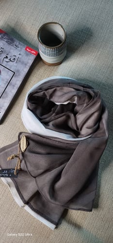 Two-tone hijab in caramel and brown SKD011