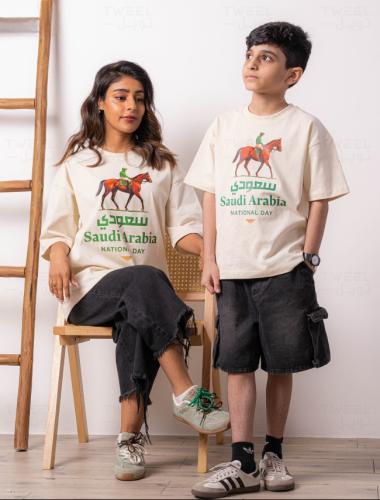 تيشيرت فرسان السعودية بيج