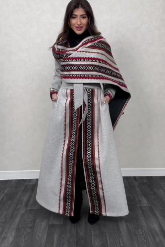 بشت مطرز بسدو مع شال