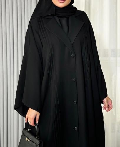 عباية صيفية ساده رسميه بقماش كريب ملكي كوري الإمام...