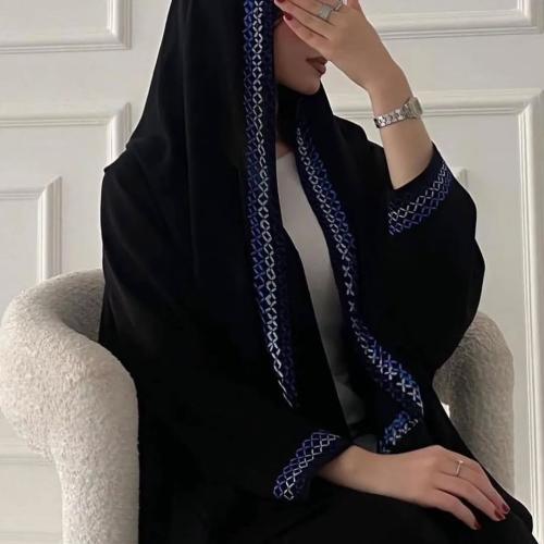 عباية صيفية بقماش كريب ملكي كوري القصة نص كلوش عبا...