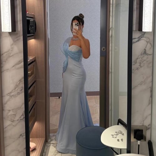 فستان سهره ازرق فاتح