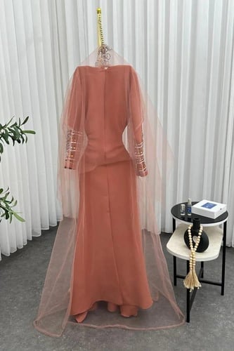 فستان سهره بيج دافئ