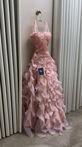 فستان سهره وردي فاتح