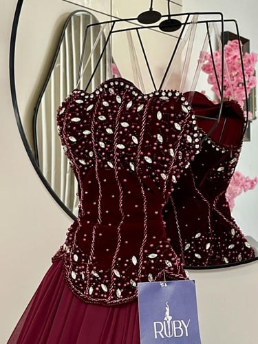 فستان سهره برغندي