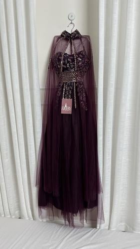 فستان سهره خمري داكن