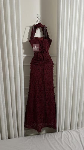 فستان سهره عنابي