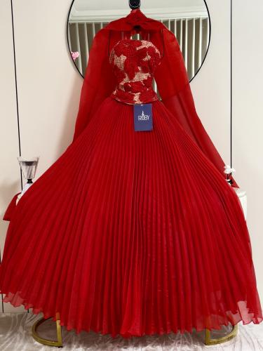 فستان سهره احمر غامق