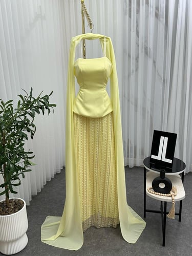 فستان سهره ليموني