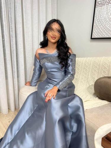 فستان سهره زرق رمادي