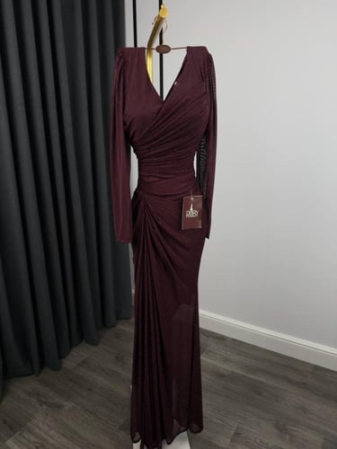 فستان سهره عنابي