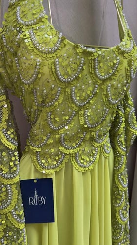 فستان سهره ليموني