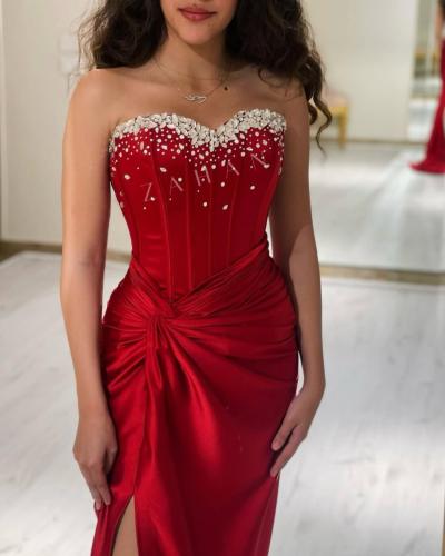 فستان سهره احمر ناري