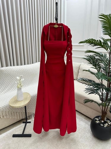 فستان ناعم خمري