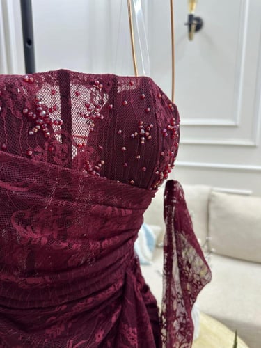 فستان سهره وردي فاتح