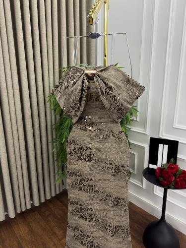 فستان سهره رمادي