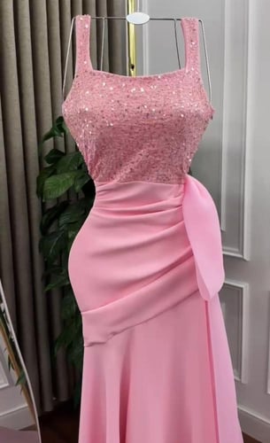 فستان سهره وردي فاتح