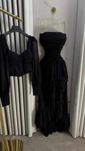 فستان اسود قطعتين