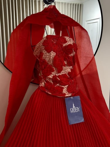 فستان سهره احمر غامق