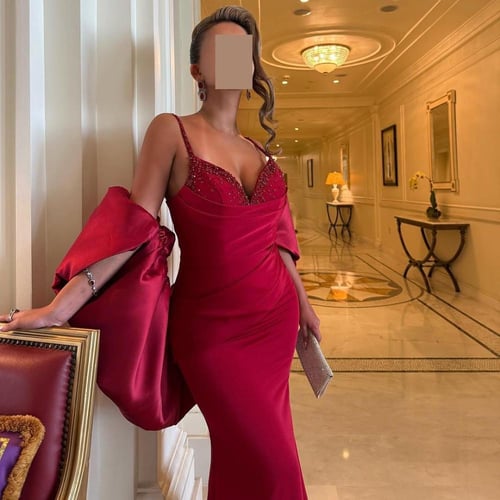 فستان سهره خمري داكن