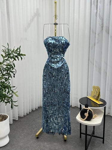 فستان سهره فستان ازرق داكن