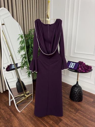 فستان ناعم باذنجاني