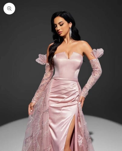 فستان سهره وردي فاتح